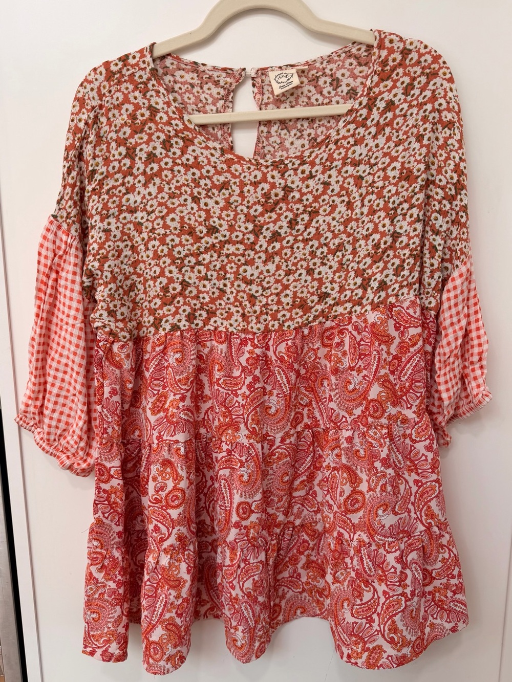 Women’s Grace & Emma boho top oversized small